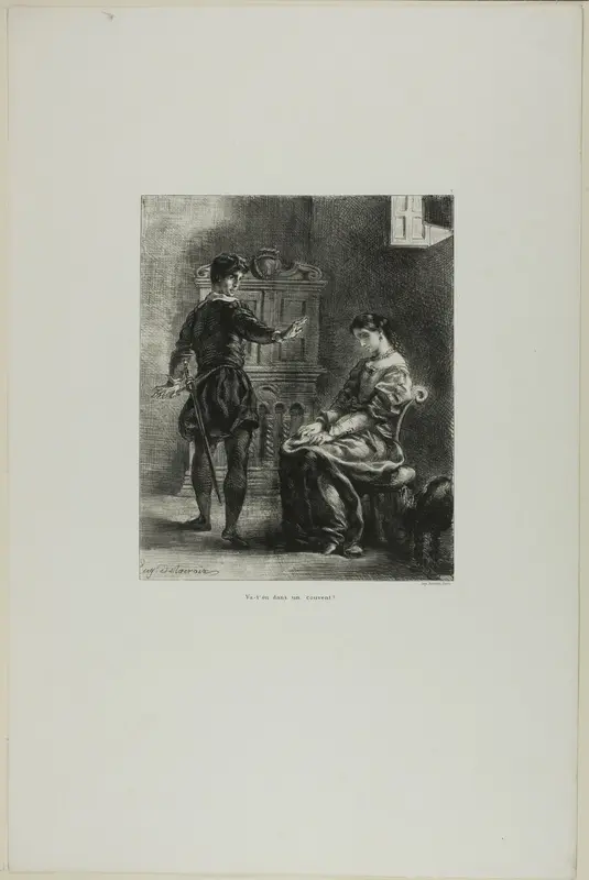 Hamlet and Ophelia, plate 5 from Hamlet