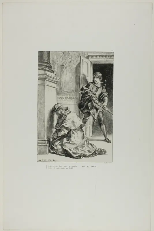 Hamlet Attempts to Slay the King, plate 8 from Hamlet