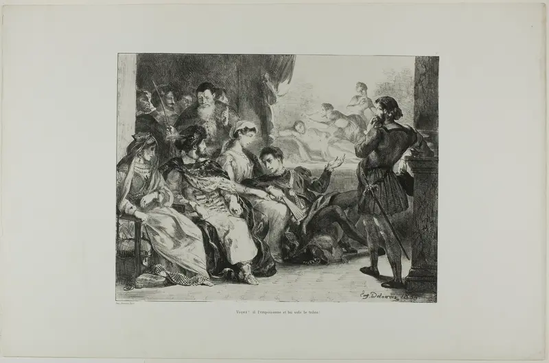Hamlet Makes the Players Enact the Poisoning of His Father, plate 7 from Hamlet