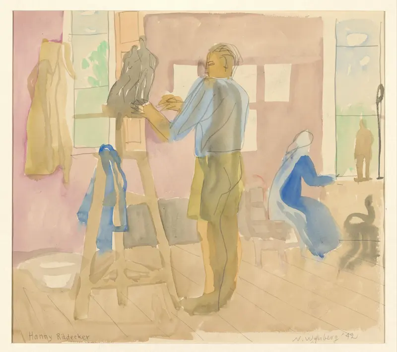 Han Rädecker in zijn atelier Wall Art by Unknown - High-Resolution Digital Print