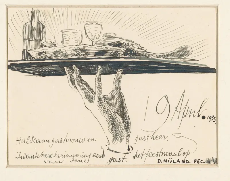 Hand die een dienblad ophoudt Wall Art by Unknown - High-Resolution Digital Print