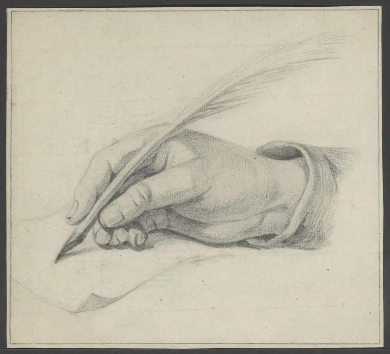 Hand met veer Wall Art by Jean Bernard - High-Resolution Digital Print