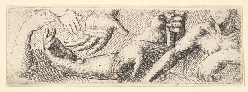 Hands and arms Wall Art by Wenceslaus Hollar - High-Resolution Digital Print