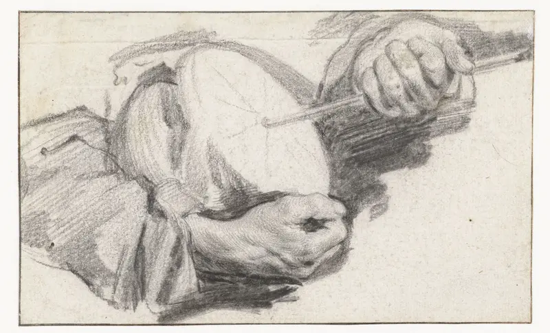 Hands of a Rommelpot Player Wall Art by Cornelis Visscher (II) - High-Resolution Digital Print