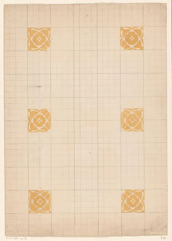 Handtekeningenblad met zes rozetten voor een album voor Prof. Mr. L. den Hartog Wall Art by Reinier Willem Petrus de Vries (1874-1953) - High-Resolution Digital Print