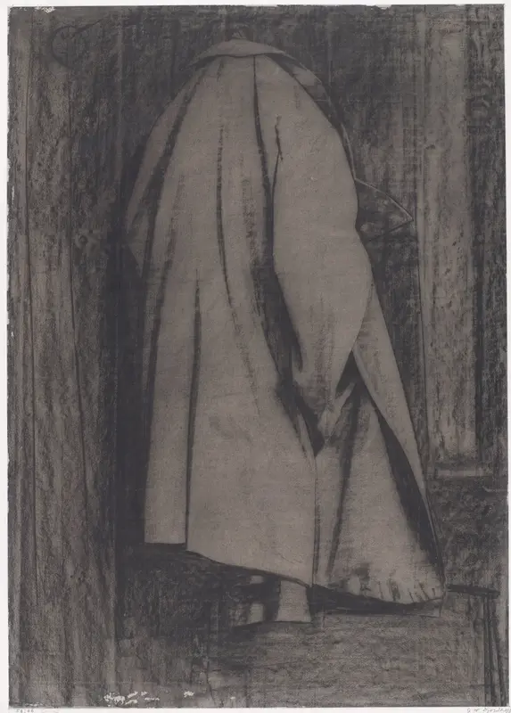Hangende jas in een donker interieur Wall Art by Gerrit Willem Dijsselhof - High-Resolution Digital Print