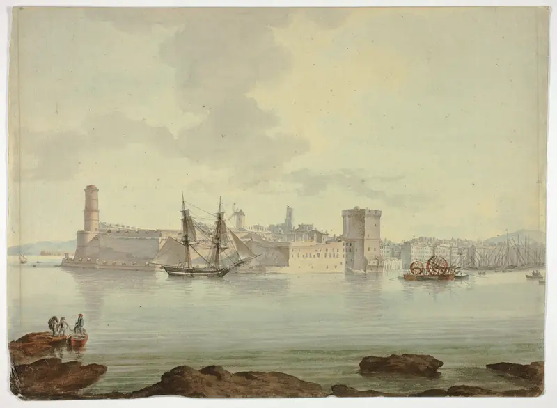 Harbor before Fortified Town Wall Art by William Marlow - High-Resolution Digital Print
