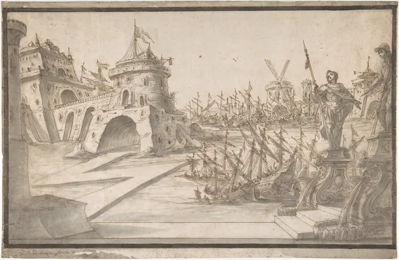 Harbor Scene Wall Art by Nikolaus Gottfried Stuber - High-Resolution Digital Print