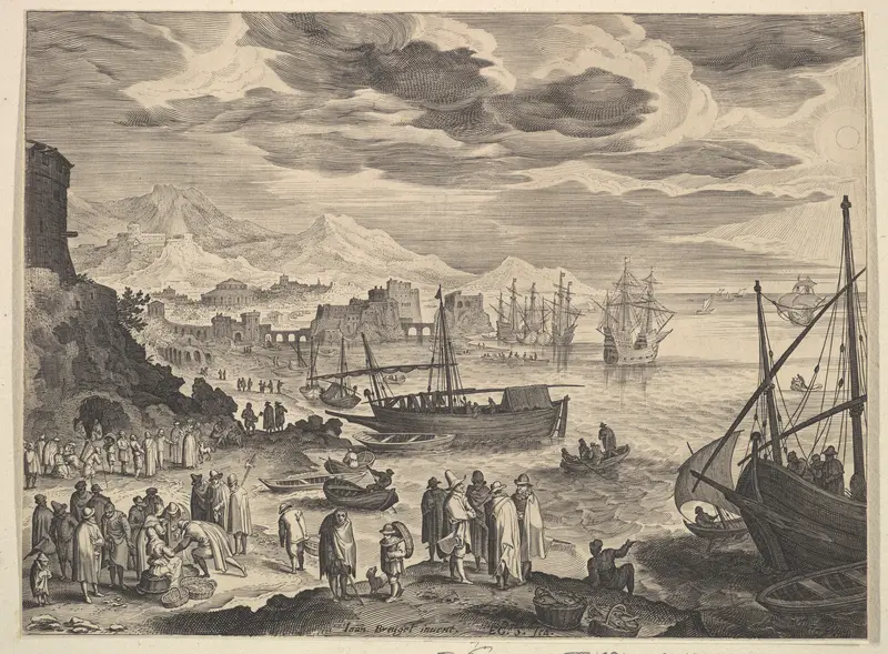 Harbor Scene Wall Art by Aegidius Sadeler II - High-Resolution Digital Print
