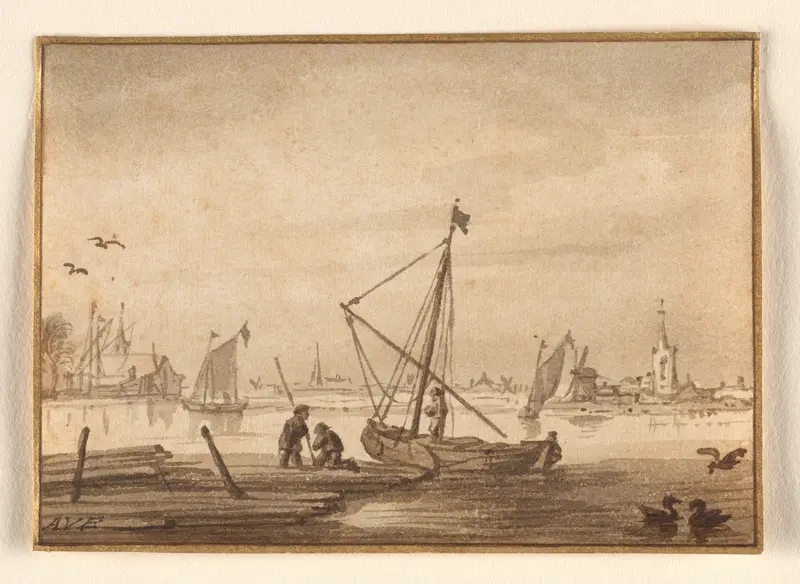 Harbor Scene Wall Art by Allart van Everdingen - High-Resolution Digital Print