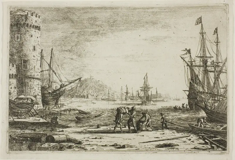 Harbor with a Large Tower Wall Art by Claude Lorrain - High-Resolution Digital Print