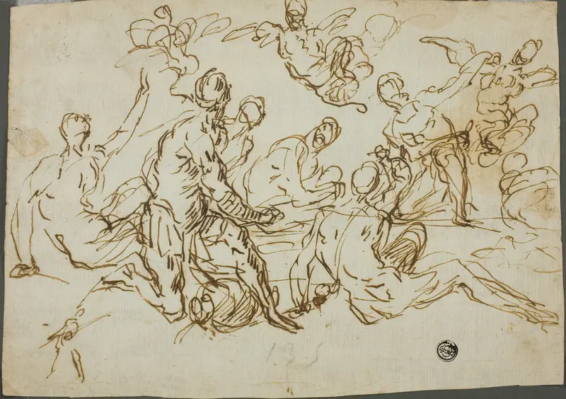 Harpies Attacking Aeneas and His Companions Wall Art by Domenico Gargiuli (Micco Spadaro) - High-Resolution Digital Print
