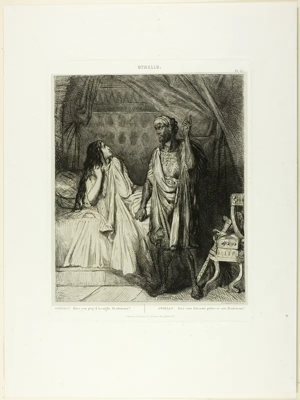 Have you pray'd tonight, Desdemona?, plate twelve fom Othello Wall Art by Théodore Chassériau - High-Resolution Digital Print