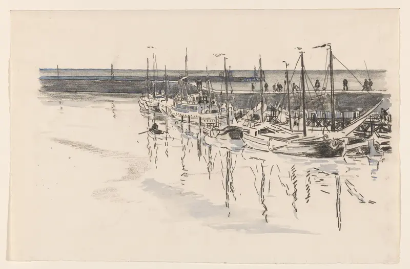 Haven van Harlingen met gemeerde schepen Wall Art by Dirk Hidde Nijland - High-Resolution Digital Print