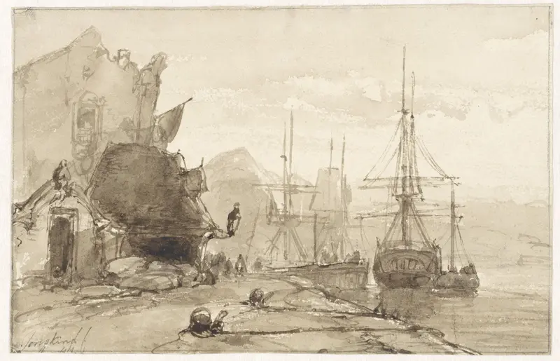 Havengezicht in het buitenland Wall Art by Johan Barthold Jongkind - High-Resolution Digital Print