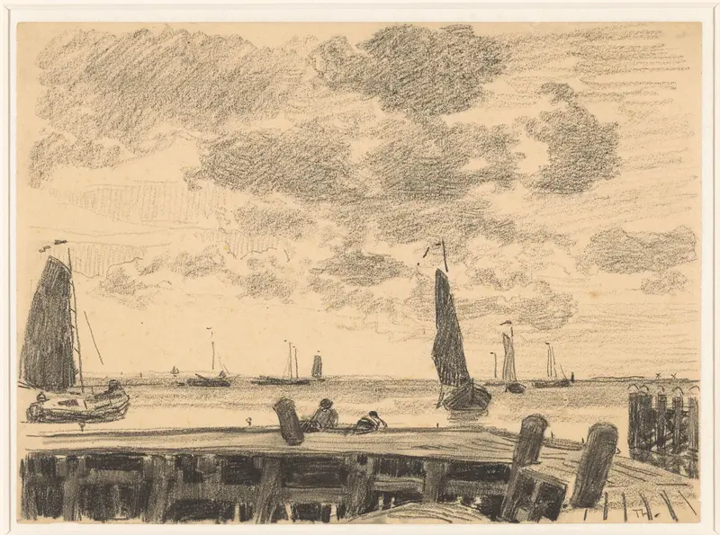 Havenhoofd met schepen Wall Art by Willem Bastiaan Tholen - High-Resolution Digital Print