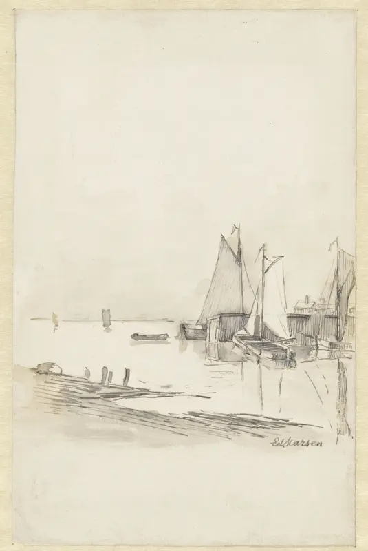 Haventje met boten Wall Art by Eduard Karsen - High-Resolution Digital Print