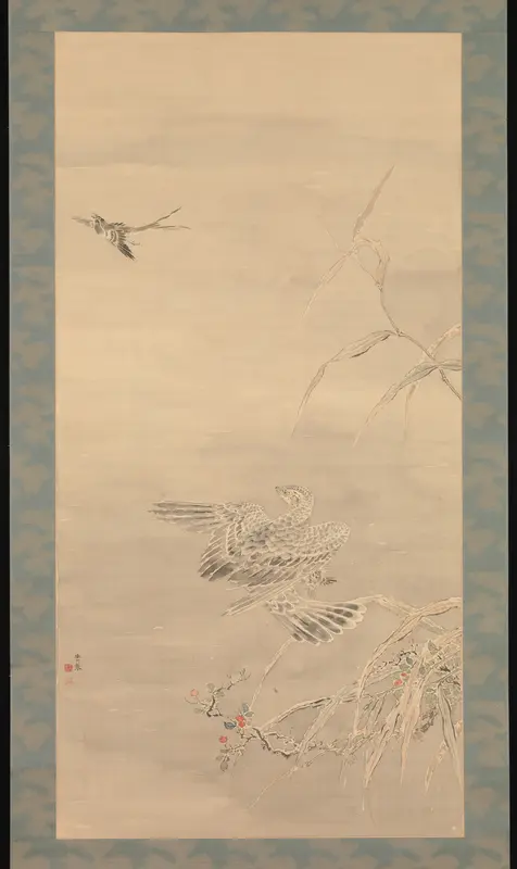Hawk Grasping a Small Bird Wall Art by Tsubaki Chinzan - High-Resolution Digital Print