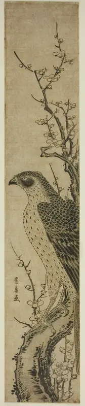 Hawk on a Cherry Tree Wall Art by Utagawa Toyohiro - High-Resolution Digital Print