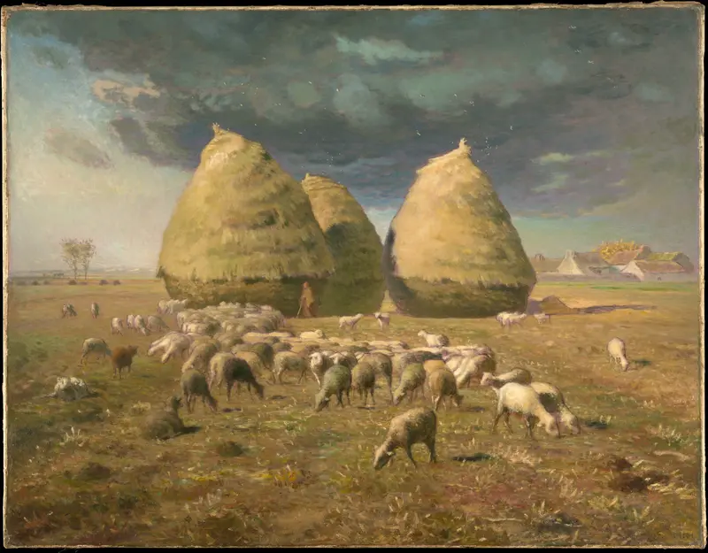 Haystacks: Autumn Wall Art by Jean-François Millet - High-Resolution Digital Print