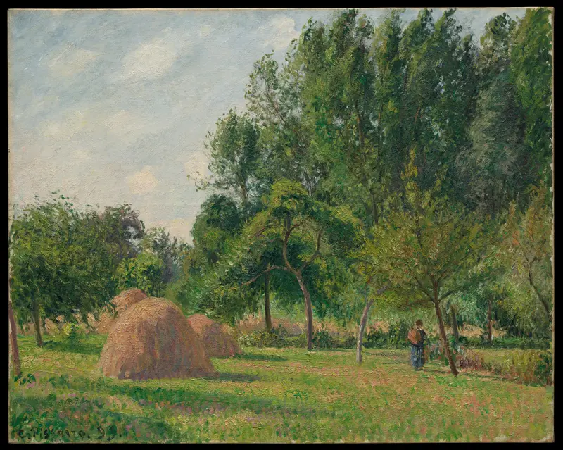 Haystacks, Morning, Eragny Wall Art by Camille Pissarro - High-Resolution Digital Print