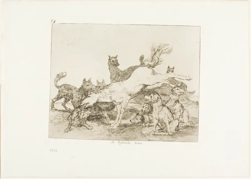 He defends himself well, plate 78 from The Disasters of War