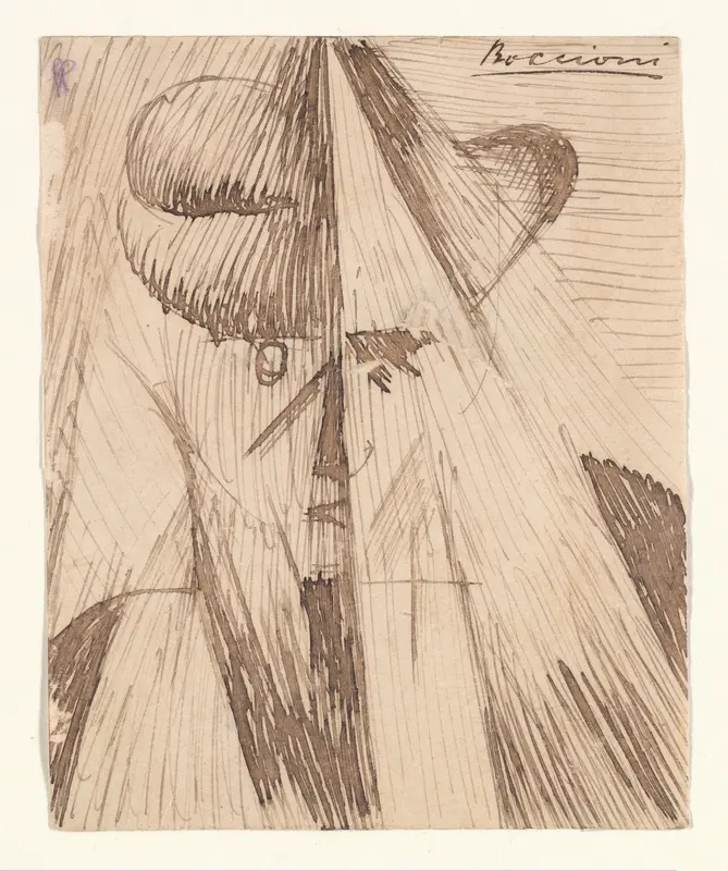 Head Against the Light (The Artist's Sister) Wall Art by Umberto Boccioni - High-Resolution Digital Print