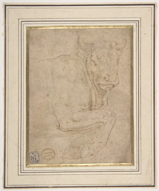Head and Front Quarters of a Bull Wall Art by Battista Franco - High-Resolution Digital Print