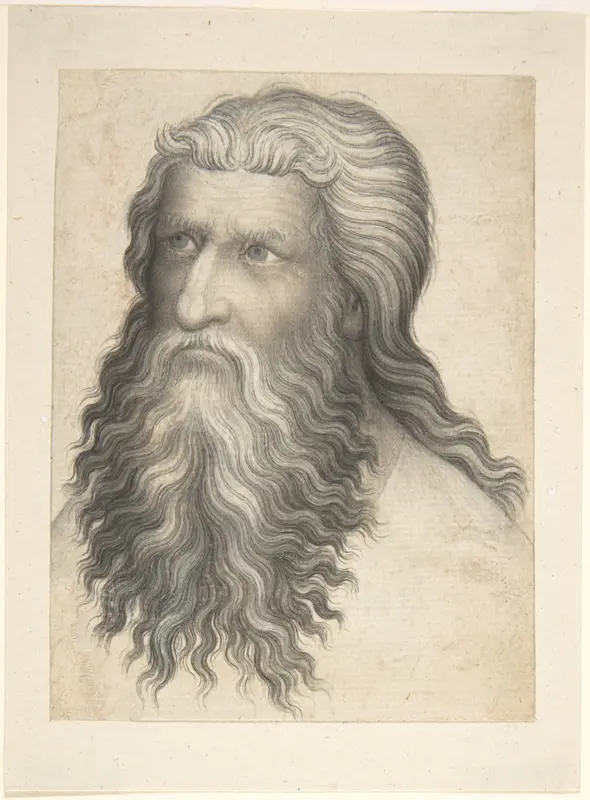 Head of a Bearded Man Wall Art by Anonymous, Bohemian, 14th century - High-Resolution Digital Print