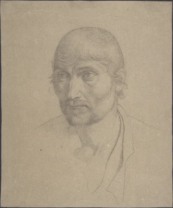 Head of a Bearded Man Wall Art by Johann Friedrich Overbeck - High-Resolution Digital Print