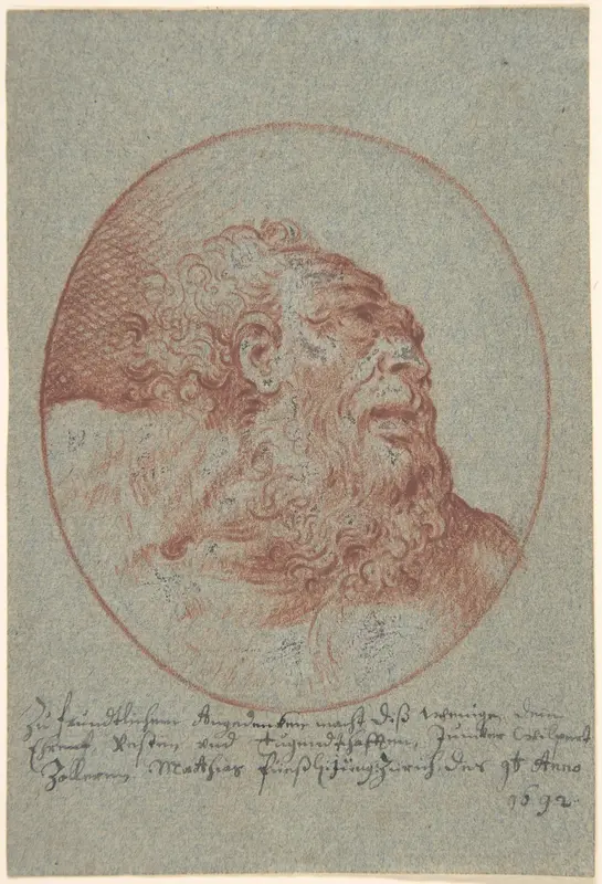 Head of a Bearded Man Looking Right Wall Art by Mathais Füssli the Youngest - High-Resolution Digital Print