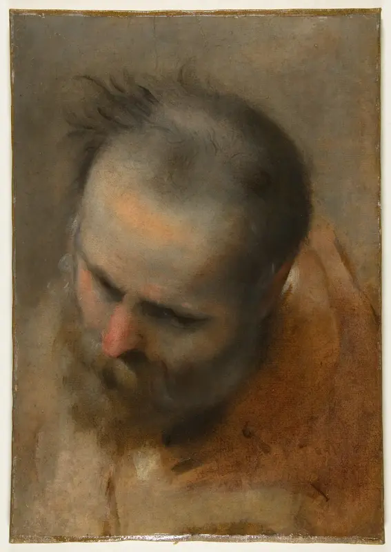 Head of a Bearded Man Looking to Lower Left (Nicodemus) Wall Art by Federico Barocci - High-Resolution Digital Print