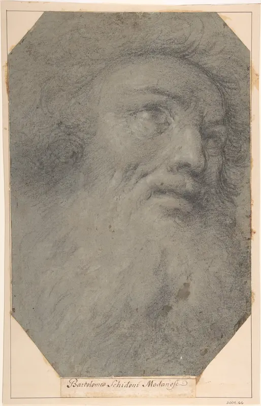 Head of a Bearded Man, Looking up to the Right Wall Art by Bartolomeo Schedoni - High-Resolution Digital Print