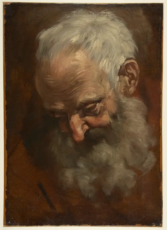 Head of a Bearded Man (Nicodemus) Wall Art by Giacomo Cavedone - High-Resolution Digital Print