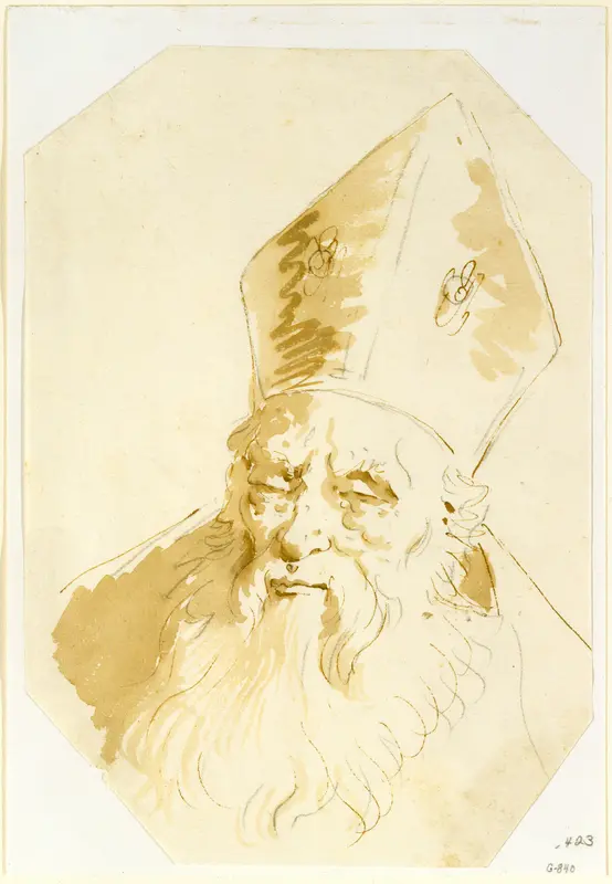 Head of a Bishop Wall Art by Giovanni Battista Tiepolo - High-Resolution Digital Print