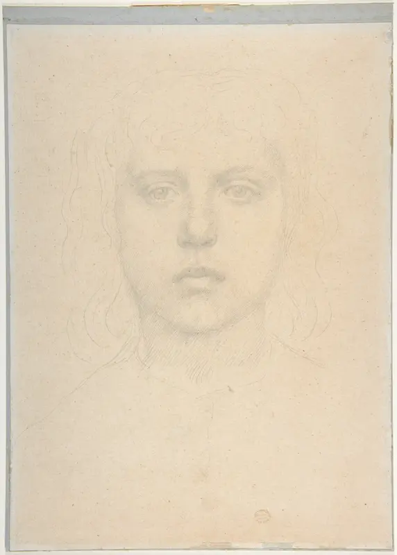 Head of a Girl Wall Art by Alphonse Legros - High-Resolution Digital Print