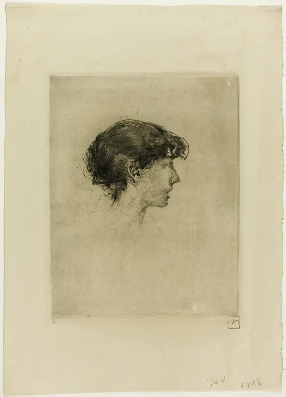 Head of a Girl, Profile Wall Art by Robert Frederick Blum - High-Resolution Digital Print