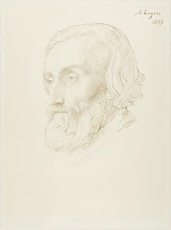 Head of a Man Wall Art by Alphonse Legros - High-Resolution Digital Print