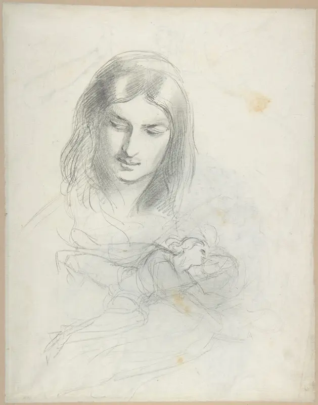 Head of a man and figure studies (recto). Minotaur with a maiden (verso) Wall Art by Theodor Richard Edward von Holst - High-Resolution Digital Print