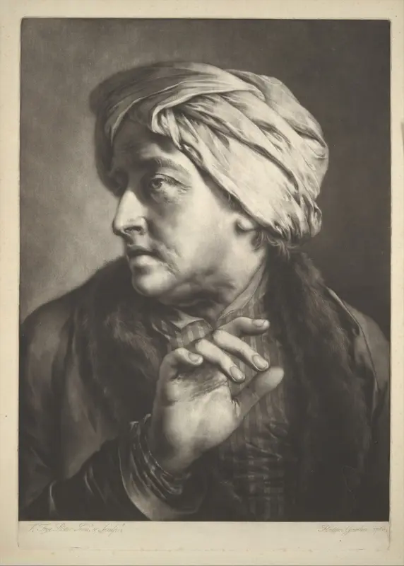 Head of a Man Wearing a Turban Wall Art by Thomas Frye - High-Resolution Digital Print
