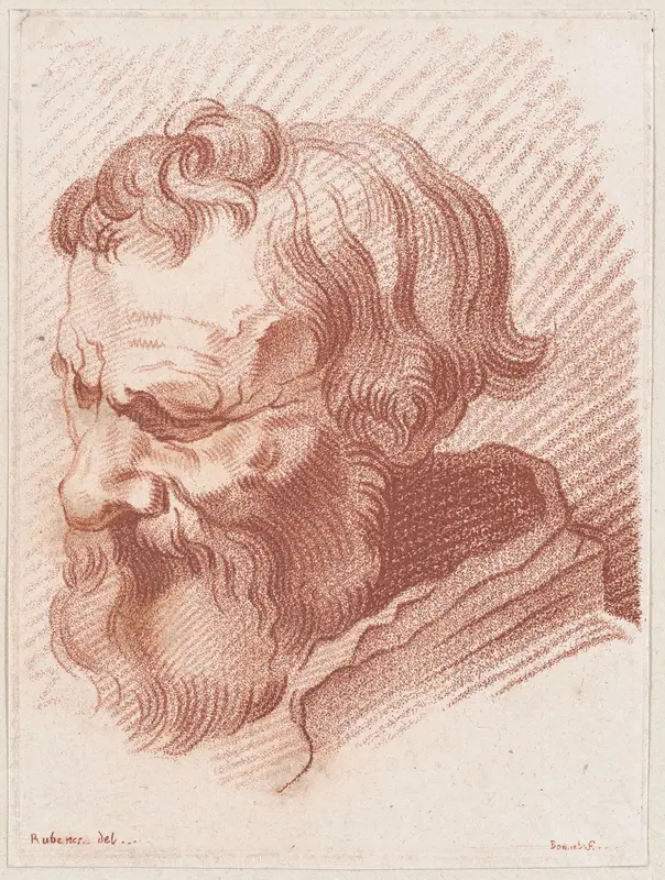 Head of a man with a beard Wall Art by Louis Marin Bonnet - High-Resolution Digital Print
