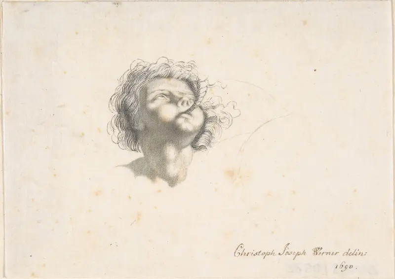 Head of a Putto Wall Art by Christoph Joseph Werner - High-Resolution Digital Print