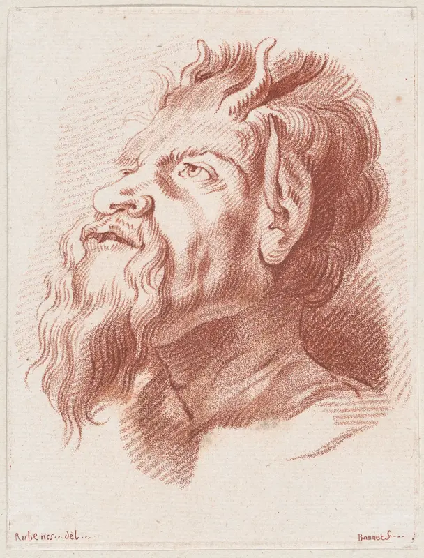 Head of a satyr Wall Art by Louis Marin Bonnet - High-Resolution Digital Print