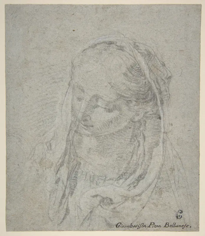 Head of a Woman Wall Art by Giovanni Battista Piva (Biva) - High-Resolution Digital Print