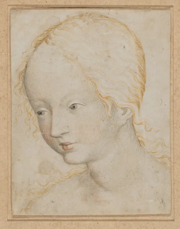 Head of a Woman Wall Art by Anonymous, Bohemian, 15th century - High-Resolution Digital Print