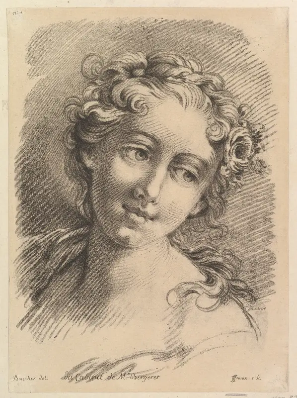 Head of a Woman Wall Art by Jean Charles François - High-Resolution Digital Print