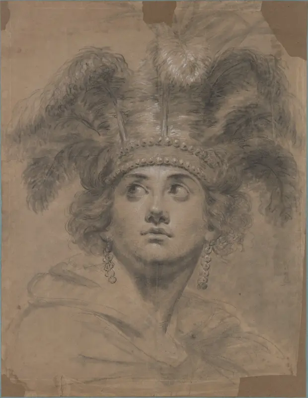 Head of a Woman (Allegory of America) Wall Art by Antoine Vestier - High-Resolution Digital Print