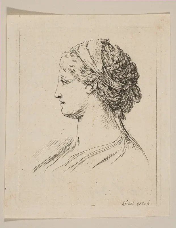 Head of a Woman in Profile Wall Art by Stefano della Bella - High-Resolution Digital Print