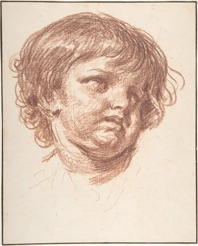 Head of a Young Boy Wall Art by Jean-Baptiste Greuze - High-Resolution Digital Print