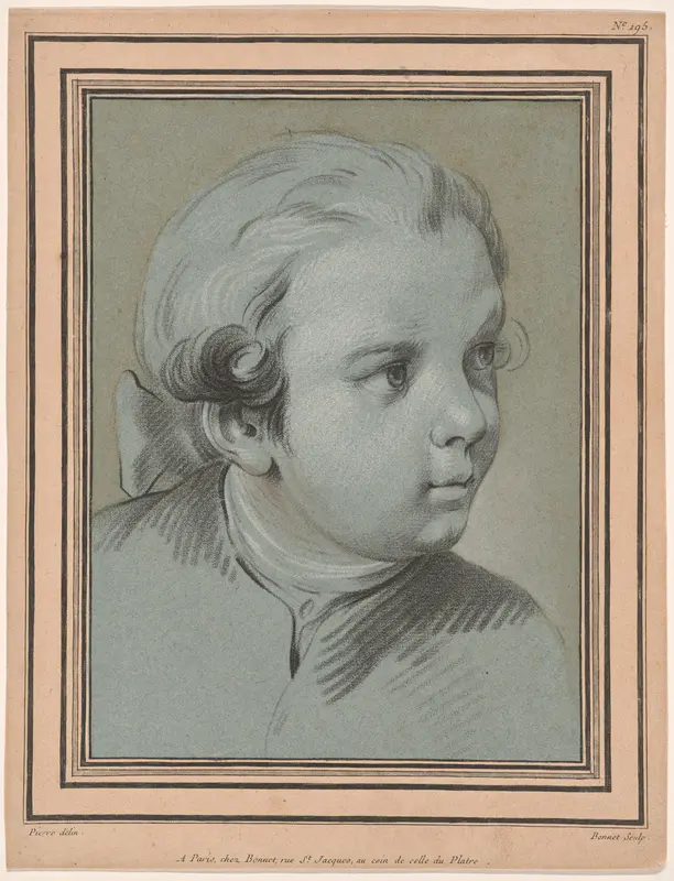 Head of a Young Boy Turned Three-Quarters to the Right Wall Art by Louis-Marin Bonnet - High-Resolution Digital Print
